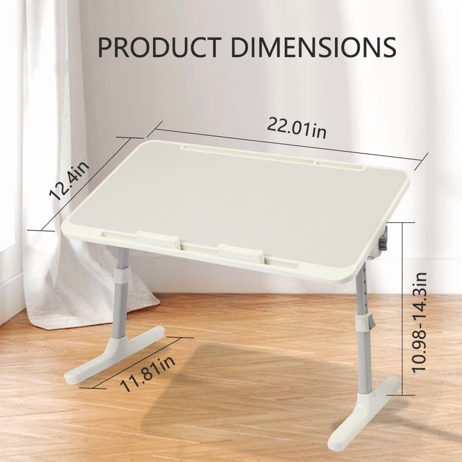 PHANCIR Height & Angle Adjustable Lap Desk, Laptop Stand Bed Tray, Foldable Laptop Desk for Couch Sofa Floor, Gray