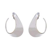 Robert Lee Morris Silver Crescent Clip Hoop Earrings