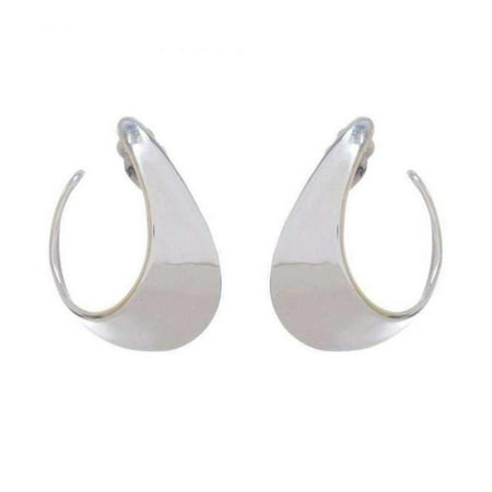 Robert Lee Morris Silver Crescent Clip Hoop Earrings