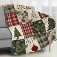 1 Piece Flannel Blanket - Super Soft Plush Texture, Christmas Tree and ...