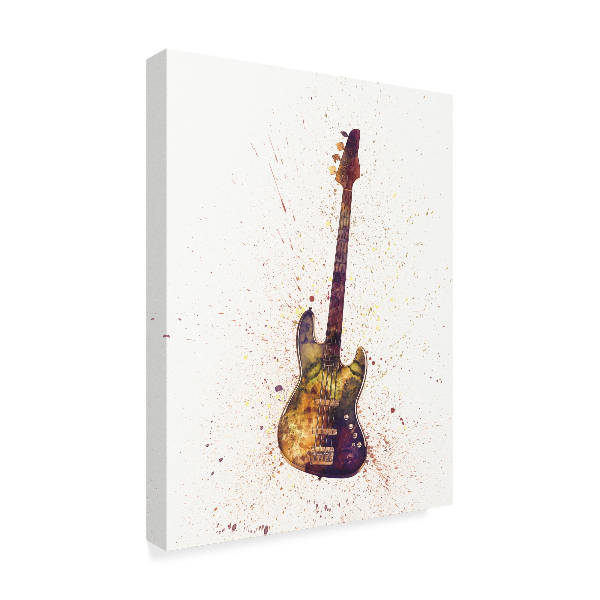 Trademark Fine Art 'Electric Bass Guitar Abstract Watercolor' Canvas Art by Michael Tompsett