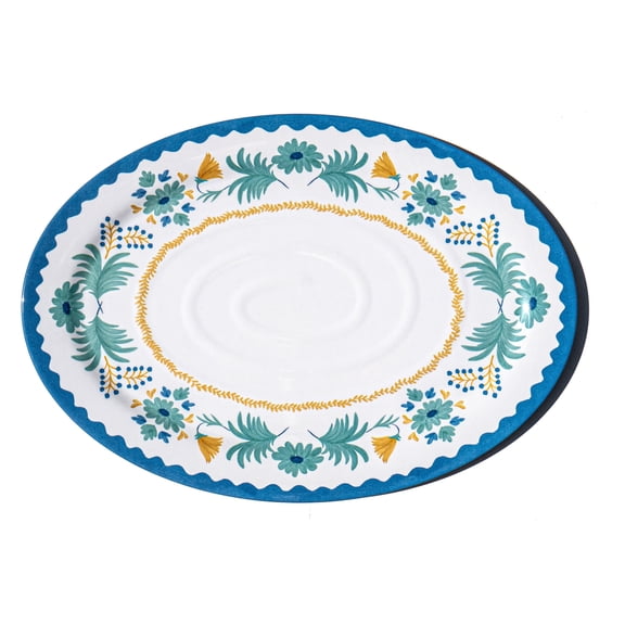 Montelupo Melamine Oval Serving Platter - Multicolor - 20" x 14"