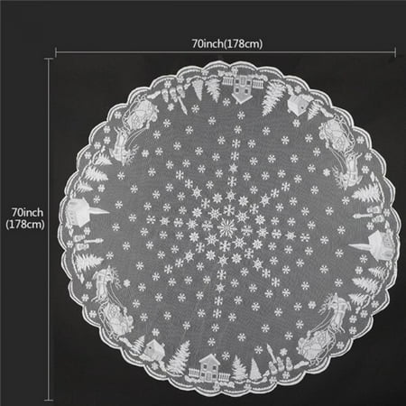 

Christmas Wedding Decoration Tablecloth Snowflake Elk Lace Table Cloth Glass Table Cover Polyester Christmas Room Wedding Decor