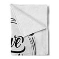 thumbnail image 2 of Saying Soft Flannel Fleece Throw Blanket, Modernistic Style Love is in the Air Phrase in Scribble Circle Image, Cozy Plush for Indoor and Outdoor Use, 50" x 70", Charcoal Grey Pale Grey, by Ambesonne, 2 of 5