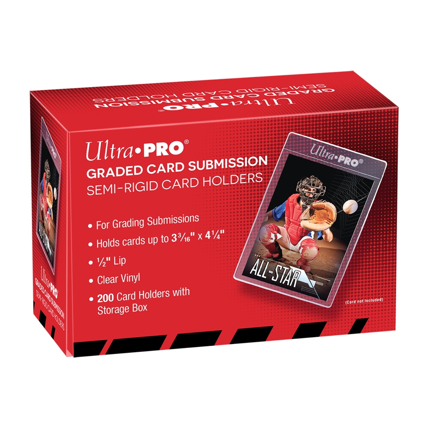 Ultra Pro Graded Card Submission Semi Rigid 1/2" Lip Tall Sleeves |  200-Count with Storage Box - Walmart.com