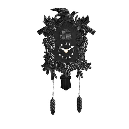 Virelaxpo Bird Shape Wall Clock with Hourly Chime, Plastic Cuckoo Clock for Home Decor Living Room Dining Room, Vintage Style Decorative Wall Timepiece with Clear Numerals