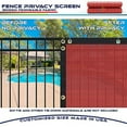 thumbnail image 6 of Fence Privacy Screen 3' x 17' Heavy Duty Windscreen Fencing Mesh Fabric Cover for Patio Garden Backyard Lawn Carport Pool Fence, Red, 6 of 6