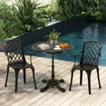 thumbnail image 4 of Costway 27" Round Cast Aluminum Patio Bistro Table with Hollow Top Cross Base for Backyard, 4 of 10