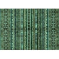thumbnail image 1 of Ahgly Company Machine Washable Indoor Rectangle Abstract Turquoise Blue Modern Area Rugs, 2' x 4', 1 of 4