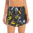 thumbnail image 2 of Pofeuu Repair tools (2) Print Women's Athletic Shorts Running Workout Shorts Tummy Control Quick Dry Gym Shorts with Pockets Double layer sports shorts-XX-Large, 2 of 7