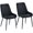 Black, variant on HOMCOM Dining Chairs Set of 2, PU Leather Kitchen Chairs with Metal Legs