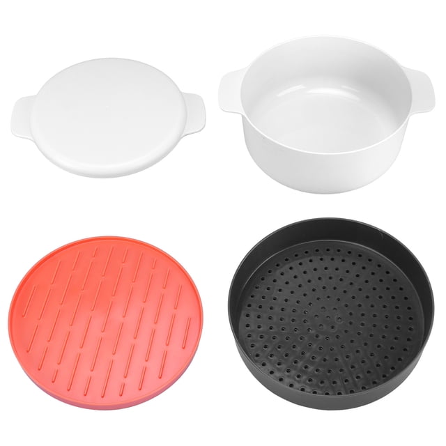 Caja de arroz redonda multifuncional para cocinar al vapor, horno microondas, lonchera especial para la cocina del hogar.