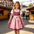 thumbnail image 2 of Tisuna Girl'S Dresses Short Sleeve Square Neck Striped Dress Teen Kids Festival Party Comfort Fit Dresses Size 11-12 Years, 2 of 5