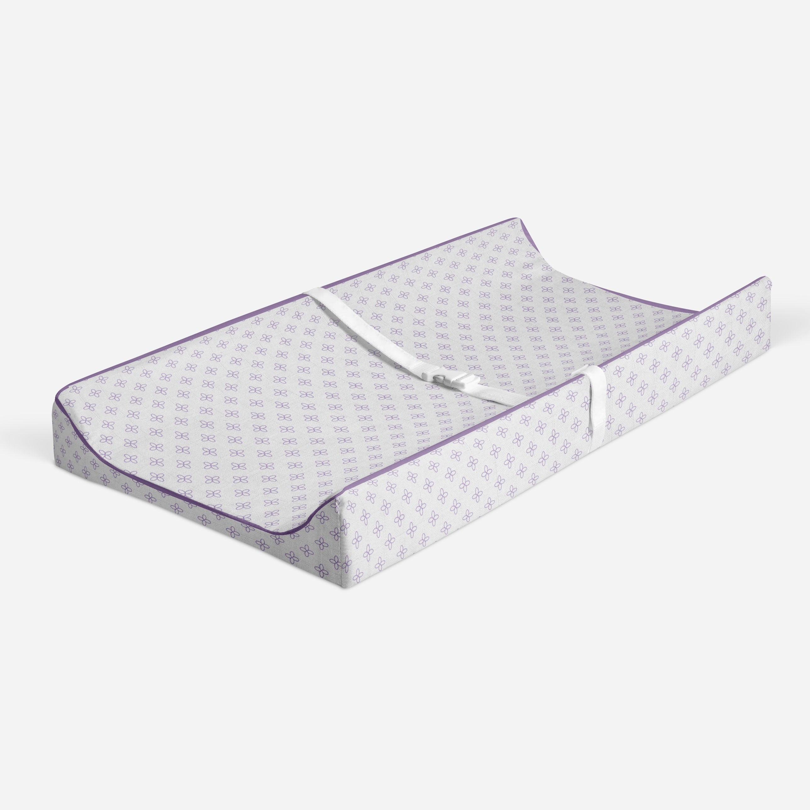 Bacati - Petals Lilac Quilted Muslin Changing Pad Cover