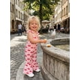 thumbnail image 6 of BemeyourBBs Toddler Baby Girls Summer Clothes Bee Western Boots Cherry Romper Overalls Jumpsuit Bell Bottoms Casual Tie Shoulder Flared Pants Overalls Cute Infant Spring Summer Clothes, 6 of 9