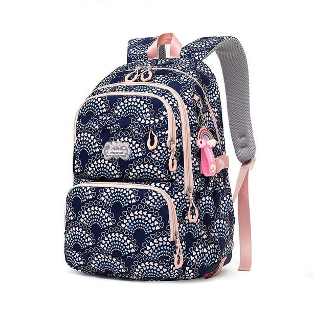 Mochila escolar primaria para niñas, mochila impermeable para estudiantes con lonchera y estuche para lápices.
