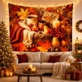thumbnail image 3 of Lit Candle Showcases with Autumnal Still Life, Cozy Farmhouse for Farmhouse Decor Lovers, Aesthetic Wall Decor, Mother'S Day Gift, Tapestry Wall Hanging for Dorm and Living Room, 3 of 7