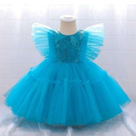 

GYRATEDREAM Girl Dress Sequin Mesh Tull Dress Ball Gown Dresses For Girls Tutu Dresses Wedding Flower Girl Pageant Gown Party Dress Size 1-2 Years