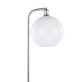 thumbnail image 6 of Symbol Contemporary, Glam Floor Lamp with Clear Glass Side Table, Nickel Metal Accents, Black Marble Base, and White, 6 of 7