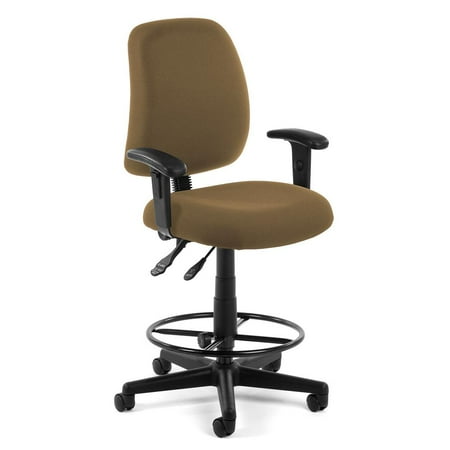 OFM Posture Task Drafting Office Chair with Arms and Drafting Kit in Taupe