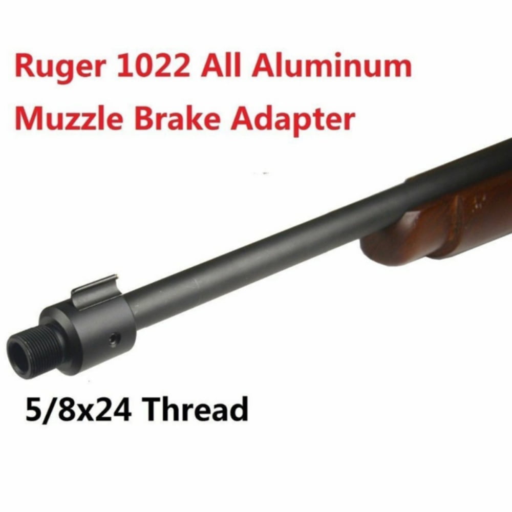Aluminum Ruger 1022 10-22 Muzzle Brake Adapter 1/2x28 Thread,Silver Finished 