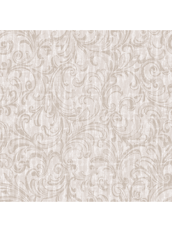 Waverly Inspirations 44" x 1 Yard Cotton Precut Dancing Scrolls Neutral Color Sewing Fabric, 1 Each