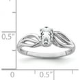 thumbnail image 5 of Sterling Silver Rhodium-Plated White Topaz Ring (Size 8) Made In China qbr17apr-8, 5 of 6