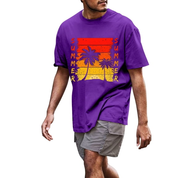 Gubotare Mens T Shirt Mens 90s Vintage Oversize Shirts Summer Unisex Hipster Printed Casual Tee Streetwear Harajuku Top Tshirt,Purple XL