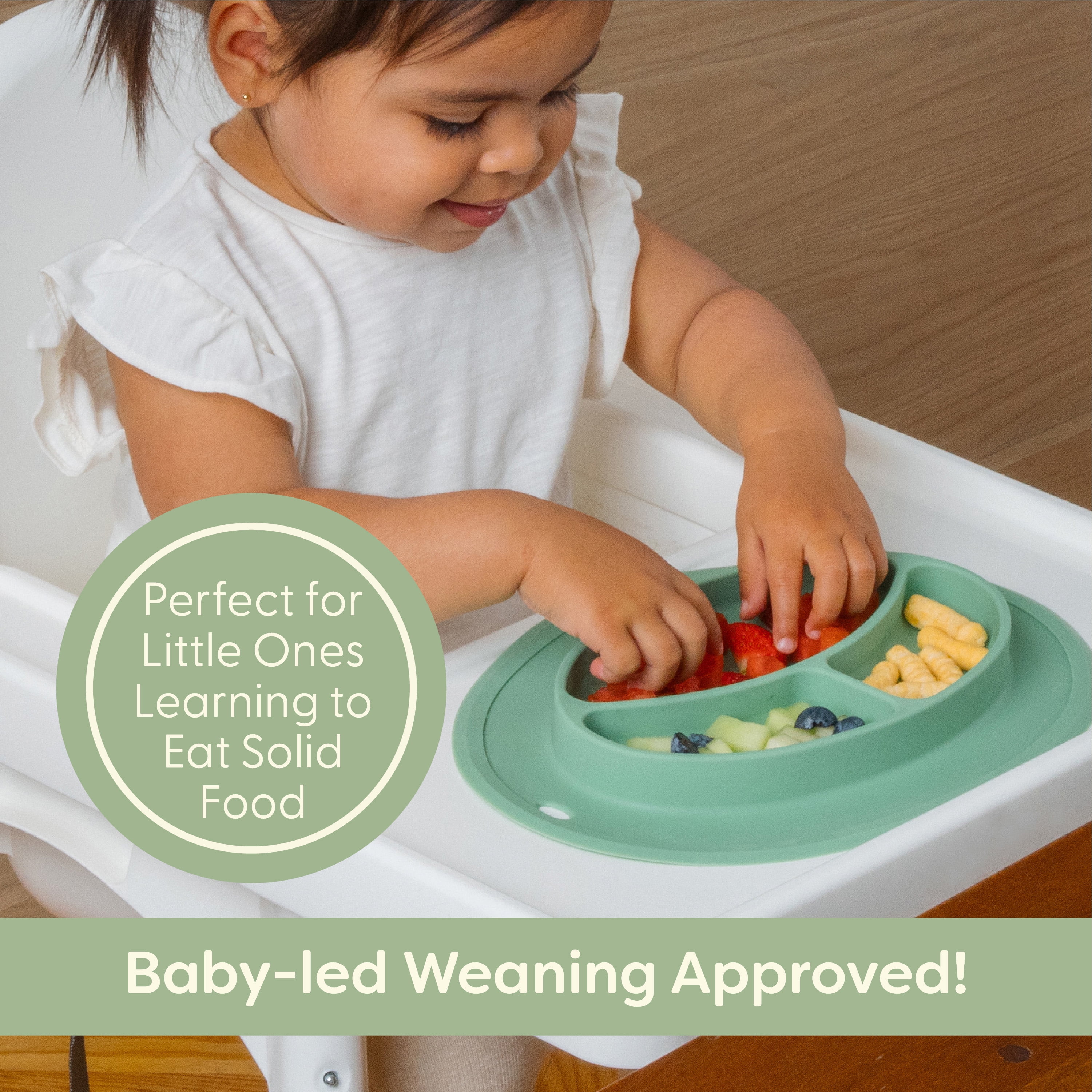 UpwardBaby Divider Plate with Suction Placemat - BPA Free - 100% Food-Grade Silicone - 6m+