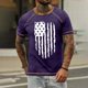 thumbnail image 2 of Men's Raglan T-shirt Retro Short Sleeve Round Neck Independence Day Printing Tops 3XL, 2 of 4
