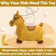 thumbnail image 2 of iPlay, iLearn Yellow Hopping Horse, Outdoors Ride On Bouncy Animal Play Toys, Inflatable Hopper Plush Covered with Pump, Activities Gift for 2, 3, 4, 5 Year Old Kids Toddlers Boys Girls, 2 of 8