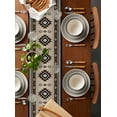 thumbnail image 2 of Brown Aztec Table Runner Cotton Linen 90 Inch Holiday Dresser Scarves,Boho Southwest Ethnic Neutral Motifs Tablerunner for Kitchen Coffee Dining Bedroom Home Living Room Dinner Scarf Décor 13''x90'', 2 of 9