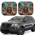 thumbnail image 6 of Kdxio Pond Meditating Tiger Print 2-Piece Sun Shade Front Windshield - Foldable Car Front Window Sunshades for Most Sedans SUV Truck, 6 of 6