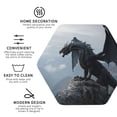 thumbnail image 3 of Honeii Valley Gray Dragon print Leather Coaster Set of 4, ideal for safeguarding your furniture from drinks spills and effortless cleanup-Hexagon, 3 of 6