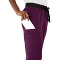 thumbnail image 5 of ave. Varick Women's Six Pocket Midrise Straight Leg Scrub Pant in Eggplant, XXS Petite, 5 of 6