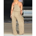thumbnail image 3 of ZOELNIC Women's Sleeveless Jumpsuit - Spaghetti Strap Casual Romper with Drawstring, Summer Vacation & Resort Outfit, S, 3 of 8