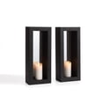 thumbnail image 1 of Danya B Set of 2 Vertical Mirror Pillar Candle Metal Frame Sconces, 1 of 3