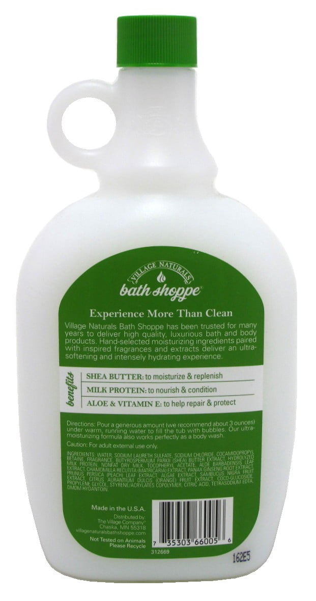 Village Nat. Milk Bath Ultra- Moist White Tea/Jasmine 28oz (Pack of 3)