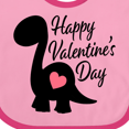 thumbnail image 4 of Inktastic Happy Valentines Day with Dinosaur Silhouette and Heart Boys or Girls Baby Bib, 4 of 4