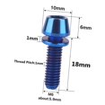 thumbnail image 2 of Bybiment Bolts M6x16 18 20mm Hex Tapered for Road Crank Brake Fixed Upgrade Ti Screw 4Pcs (Blue, M6x18mm), 2 of 6