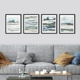 thumbnail image 3 of PixonSign Framed Wall Art Blue Pastel Paint Stroke Landscapes Prints, Set of 4 Abstract Shapes Wall Decor Arts, Colorful Wall Décor, Adhesive Canvas Poster, Modern Home Artwork - 12"x16" Black, 3 of 5
