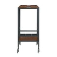 thumbnail image 3 of Inspired Home Carrere Bar Cart Removable Serving Tray Wine Bottle/Stemware Storage Casters, Black/Walnut, 3 of 8