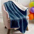 thumbnail image 5 of CREVENT Cozy Soft and Warm Sherpa Baby Blanket for Infant Toddler's Crib Cot Stroller Gift for Baby Girls All Season Use(30"X40" Navy Dot), 5 of 7