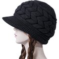 thumbnail image 2 of Gorro de mujer de invierno con visera JAMW Sencillez negro, 2 of 5