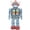 Blue, variant on Retro Metal Tin Robot Toy Electric Rotating Mechanical Walking Figure Model Collectible Silver, 14 Inches / 35.6 cm