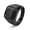 Black, variant on Square Black Gemstone Signet Rings for Men Stainless Steel Classical Simple Statement Wedding Rings Silver Plated Size 13