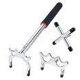 thumbnail image 1 of Queue de Billard Rétractable Pont avec 3 Pcs Tête de Pont en Laiton Amovible Accessoires de Table de Billard, Argent, 1 of 7