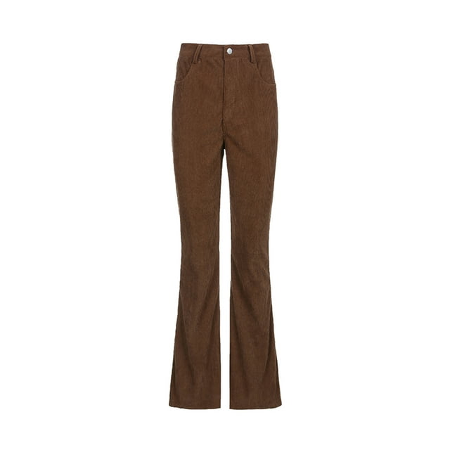 xiaxaixu Women Fashion High Waist Solid Color Pants Stylish Flared Pants