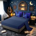 thumbnail image 4 of meiyoeat Space Shark Full Size Bedding Sets for Kids Boys Girls, Dreamy Galaxy Star Animal Full Size Bed in a Bag, Navy, Blue Reversible, 7 Pieces, 4 of 5