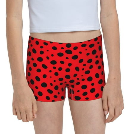 Pofeuu Ladybug Dotted Print Soft Cotton Girls Boyshort panties Toddler Underwear-Large